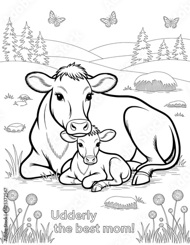 This black and white line drawing is perfect for coloring books or educational materials