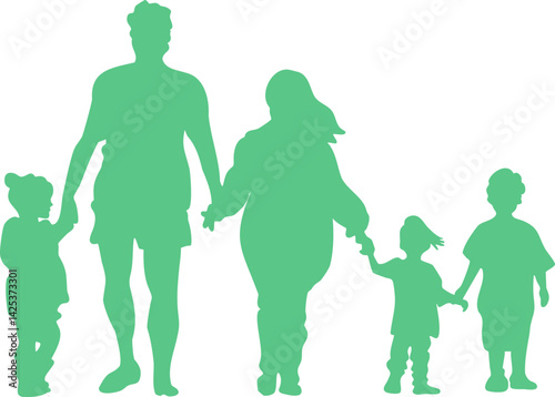 가족, 가정, 꼬마, 남자아이, 국민, 아들, 부부, 아버지, 어린시절, 기쁨, 사랑, 식구, 패밀리, 나들이, 산책, 여자아이, 실루엣, 딸, 마마, 벡터