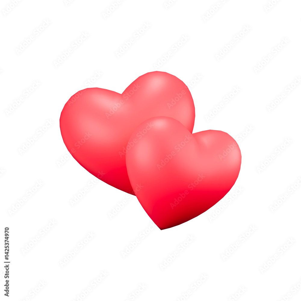Overlapping Red Hearts Overlapping Red Hearts