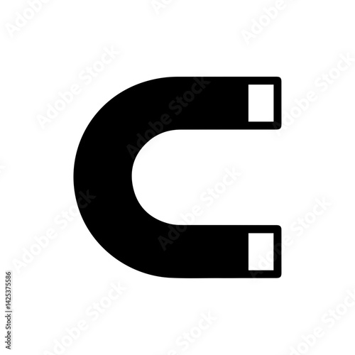 Magnet with Poles Curved Shape Icon