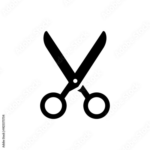 Scissors with open blades pointing outward icon