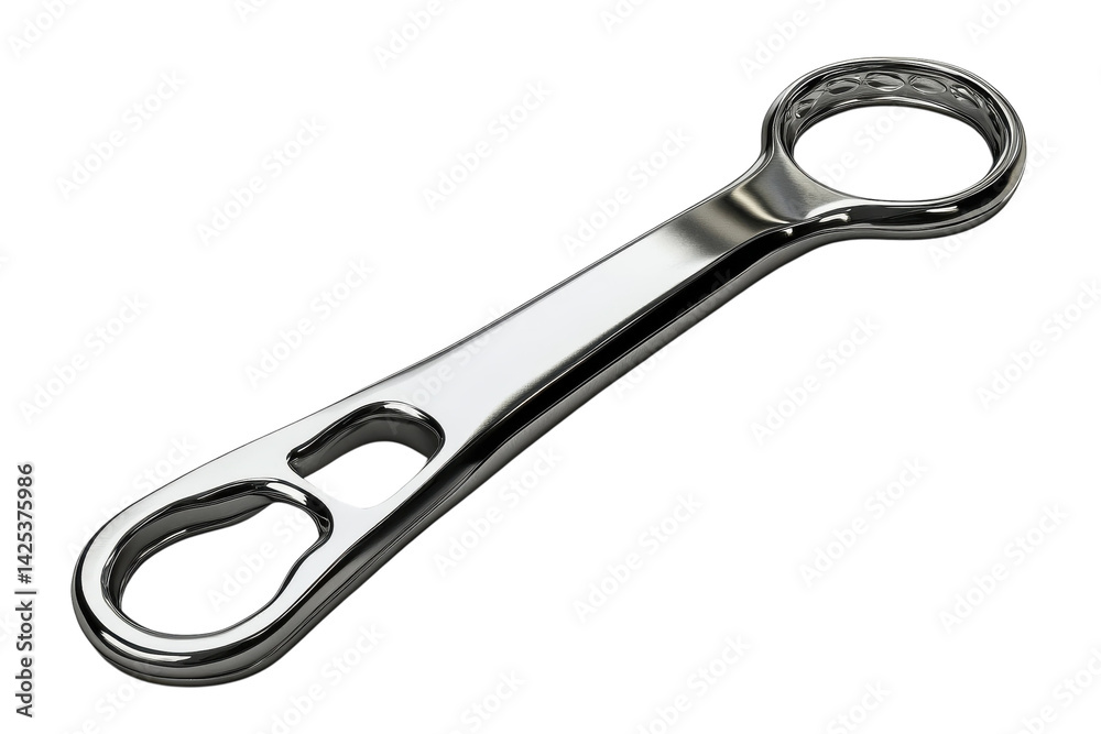Sleek chrome wrench isolated on black background showcasing its polished finish and unique double ended design perfect for precision on transparent background Sleek chrome wrench isolated on black background showcasing its polished finish and unique double ended design perfect for precision on transparent background