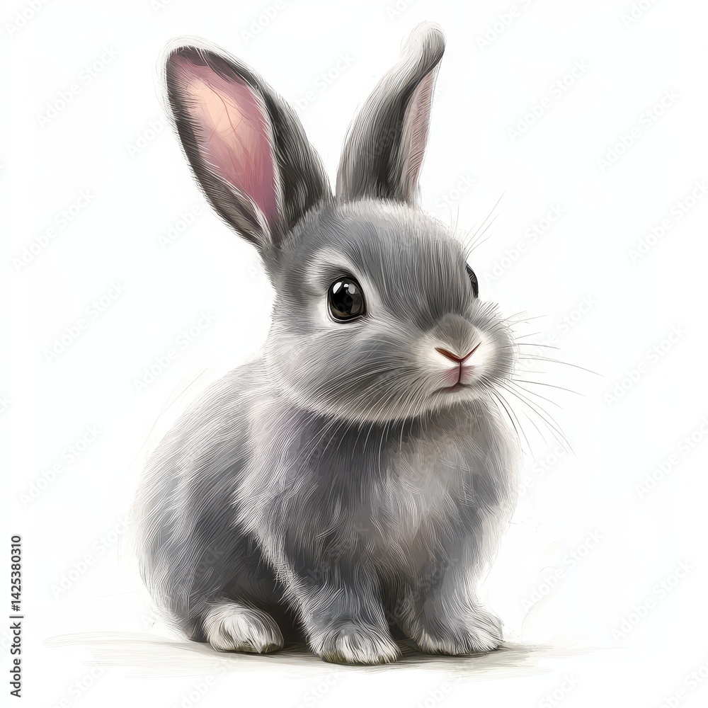 Obraz premium Adorable Grey Rabbit