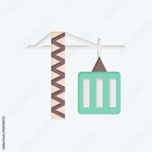 Icon Tower Crane. related to Civil Engineering symbol. flat style. design editable