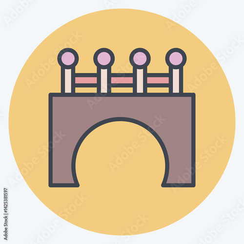 Icon Bridge. related to Civil Engineering symbol. color mate style. design editable