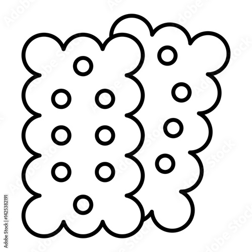 Two shortbread cookies thin line icon, sweets concept. Vector graphics. Cookie cracker, pastry sign on white background, linear style for mobile or design.