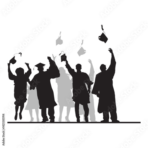 Graduation Silhouette Illustration