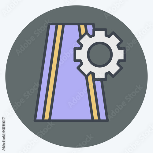 Icon Road Maintenance. related to Civil Engineering symbol. color mate style. editable