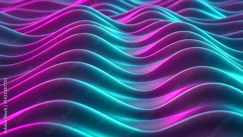 Dynamic neon waves ripple in vibrant pink and blue abstract motion. Dynamic neon waves ripple in vibrant pink and blue abstract motion.