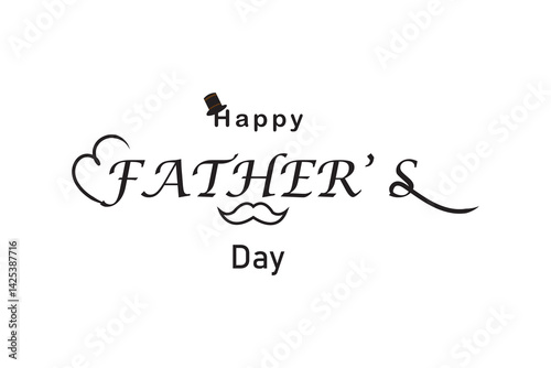 Happy Father's Day vector icon. Fathers Day Holiday Concept. Happy Father's Day and silhouette of father and son vector happy fathers day greeting card. vector illustrator