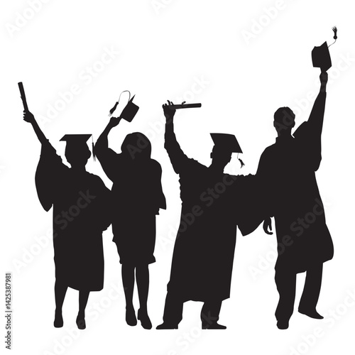 Graduation Silhouette Illustration