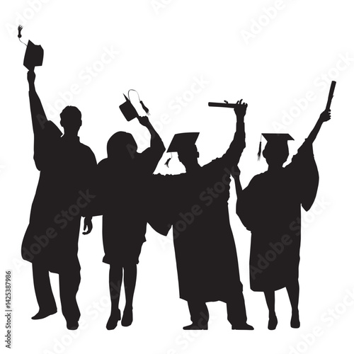 Graduation Silhouette Illustration