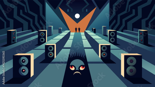 A section of the course consists of crawling through a tight dark maze with strategically p speakers playing eerie and unsettling sounds..