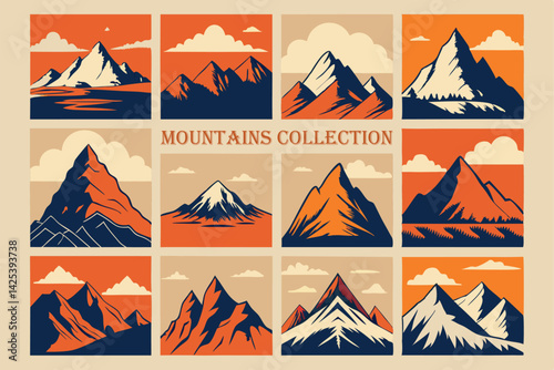 Mountain collections vector art