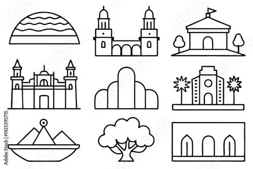 mural line art illustration for modern home decor