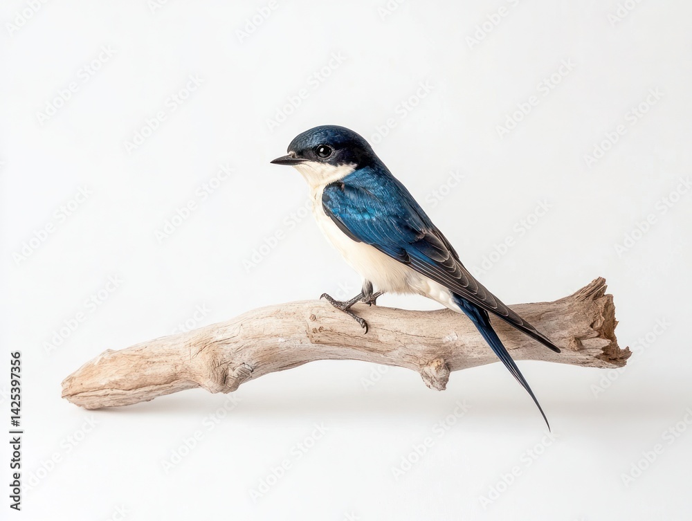 Small Blue Bird on Branch, Studio Shot, Nature, Wildlife Small Blue Bird on Branch, Studio Shot, Nature, Wildlife