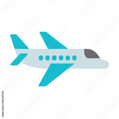 Modern Airplane Icon Vector Illustration on Black Background