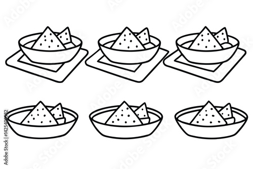 nachos line art bold artistic food line illustration