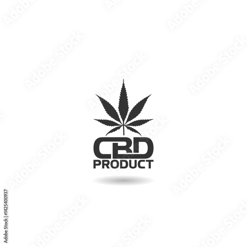 CBD marijuana icon with shadow