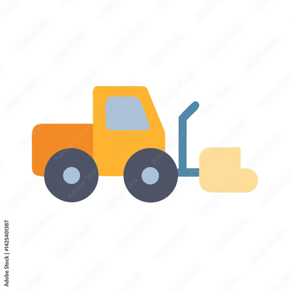 Minimalist style illustration of a small tractor Minimalist style illustration of a small tractor