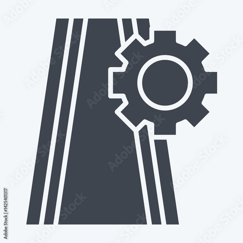 Icon Road Maintenance. related to Civil Engineering symbol. glyph style. editable
