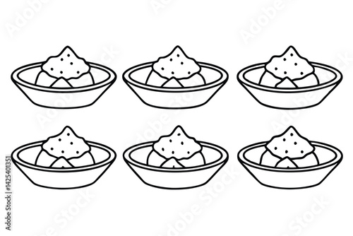 nachos line art elegant creative vector illustration design