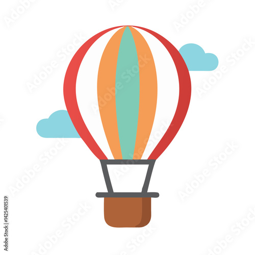Colorful Hot Air Balloon Flying in the Sky