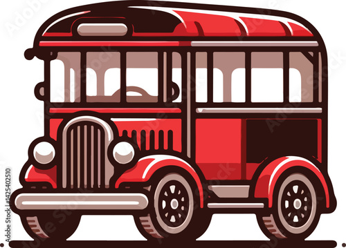 A minimalist 2D cartoon kind of bus