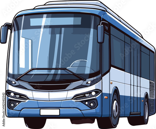 A minimalist 2D cartoon kind of bus