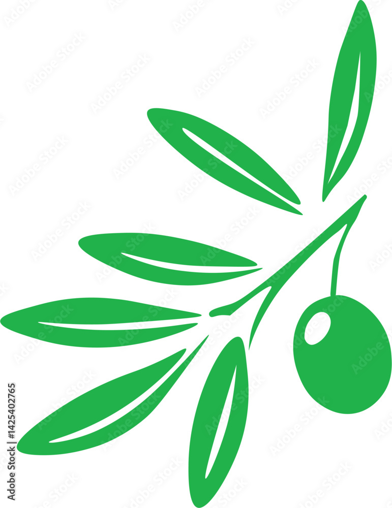 Naklejka premium green olive branch