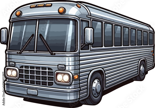 A minimalist 2D cartoon kind of bus