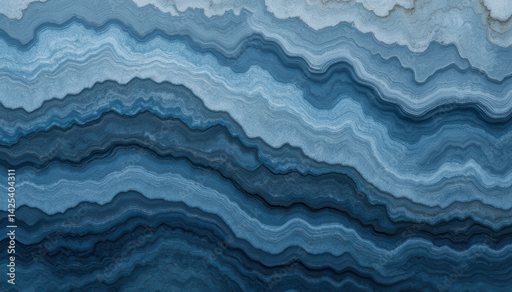 Obraz premium Abstract blue agate pattern with layered textures and gradients.