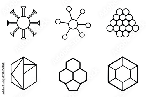 nanomaterials line art advanced material structure graphics