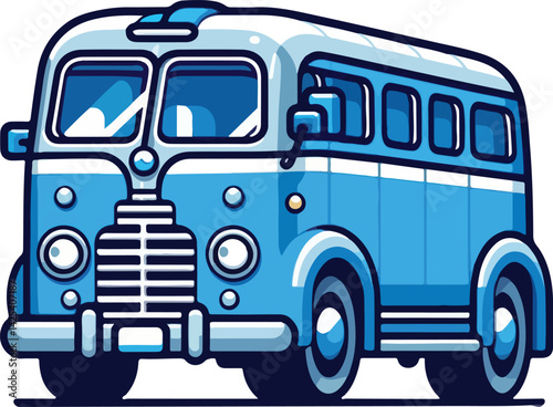 A minimalist 2D cartoon kind of bus
