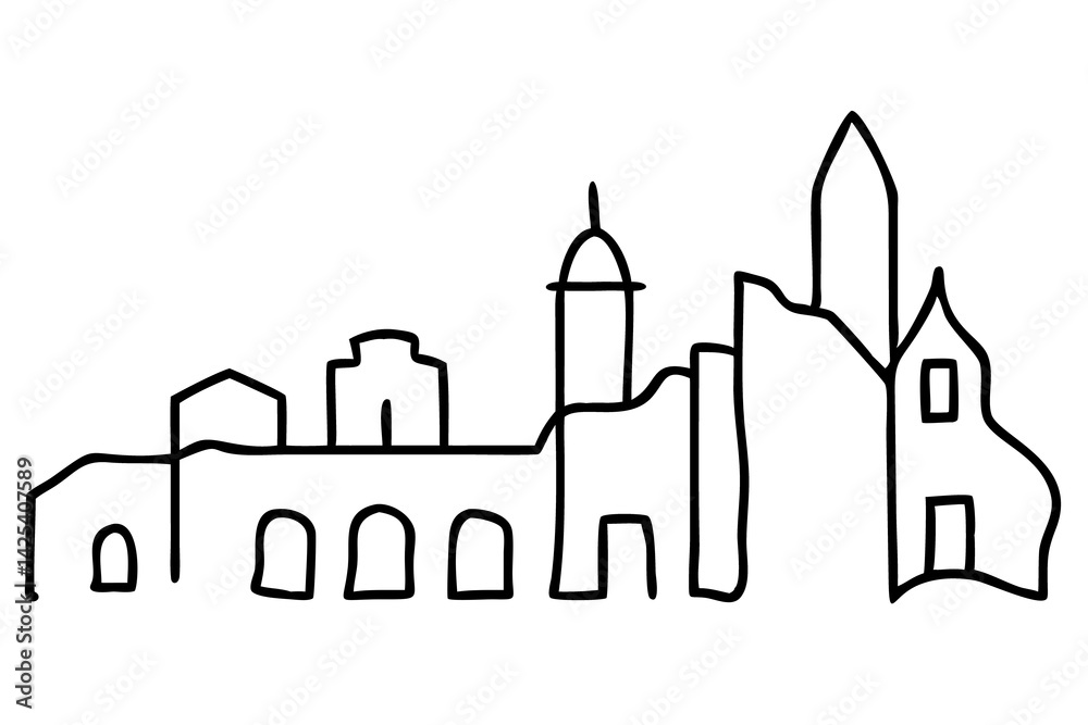 Buildings Drawing Illustration for Urban Architecture Art, Cityscape Graphics, Modern Structure Design Buildings Drawing Illustration for Urban Architecture Art, Cityscape Graphics, Modern Structure Design