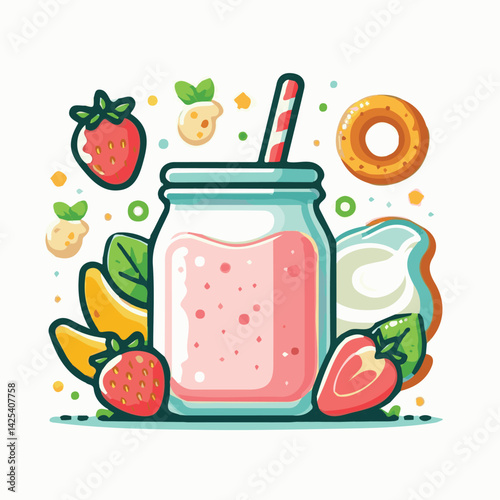 yogurt, fruit, smoothie, fresh, diet, healthy, food, dessert, summer, breakfast, sweet, milk, delicious, milkshake, glass, organic, drink, shake, strawberry, background, cocktail, beverage, berry, dai