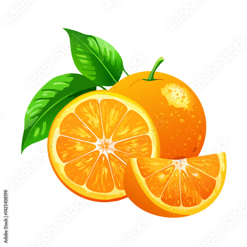 Fresh Orange Fruit Illustration