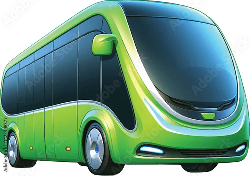 A minimalist 2D cartoon kind of bus