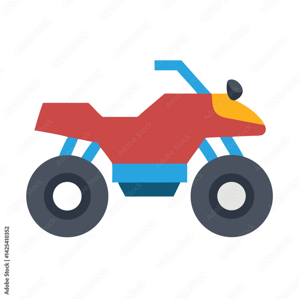 Simple Red and Blue ATV Icon on Black Simple Red and Blue ATV Icon on Black