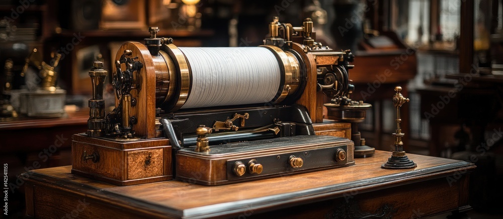 Fototapeta premium Antique Telegraph Machine: A Glimpse into the Past