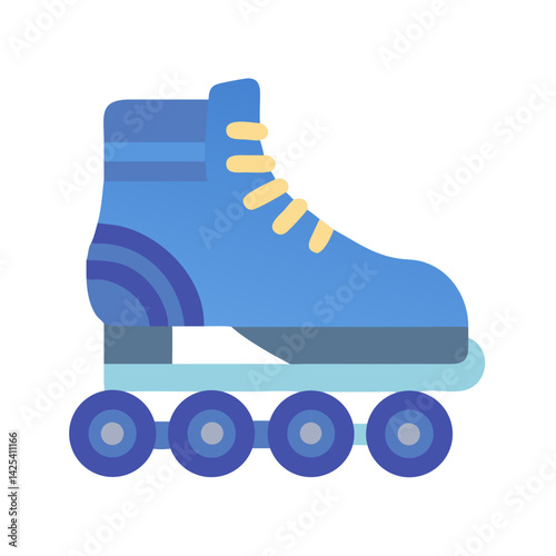 Blue retro roller skate icon vector illustration design