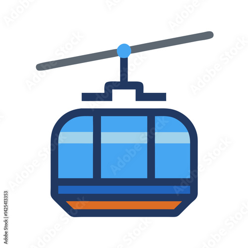 Isolated colorful and simple cable car vector illustration