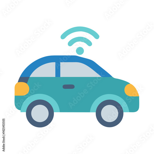 Connected Car Technology: Smart, Autonomous Vehicle Illustration