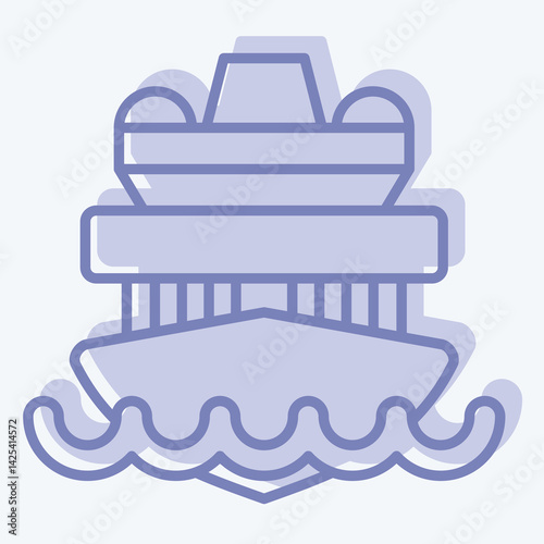 Icon Cruise Ship. related to Vehicle symbol. two tone style. editable