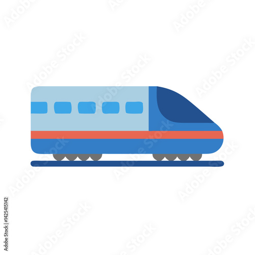 Modern Bullet Train Illustration on Black Background