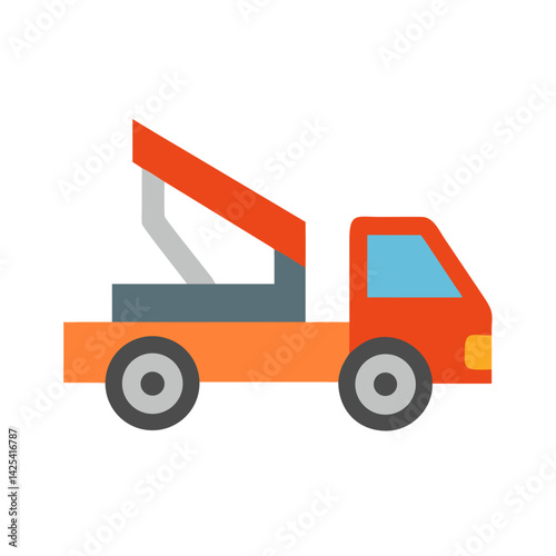 Cartoon Tow Truck Illustration on a Black Background