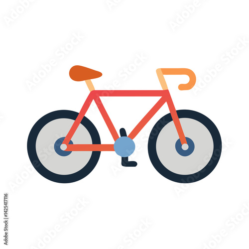 Colorful cartoon bicycle illustration on a black background