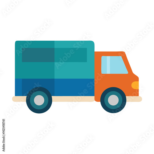 Colorful delivery truck illustration for logistics or transportation