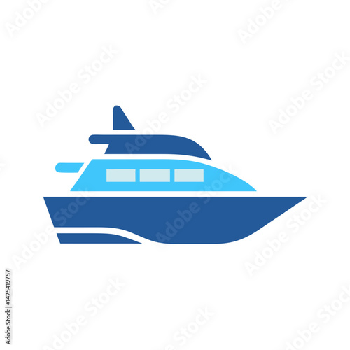 Blue yacht illustration on a black background image