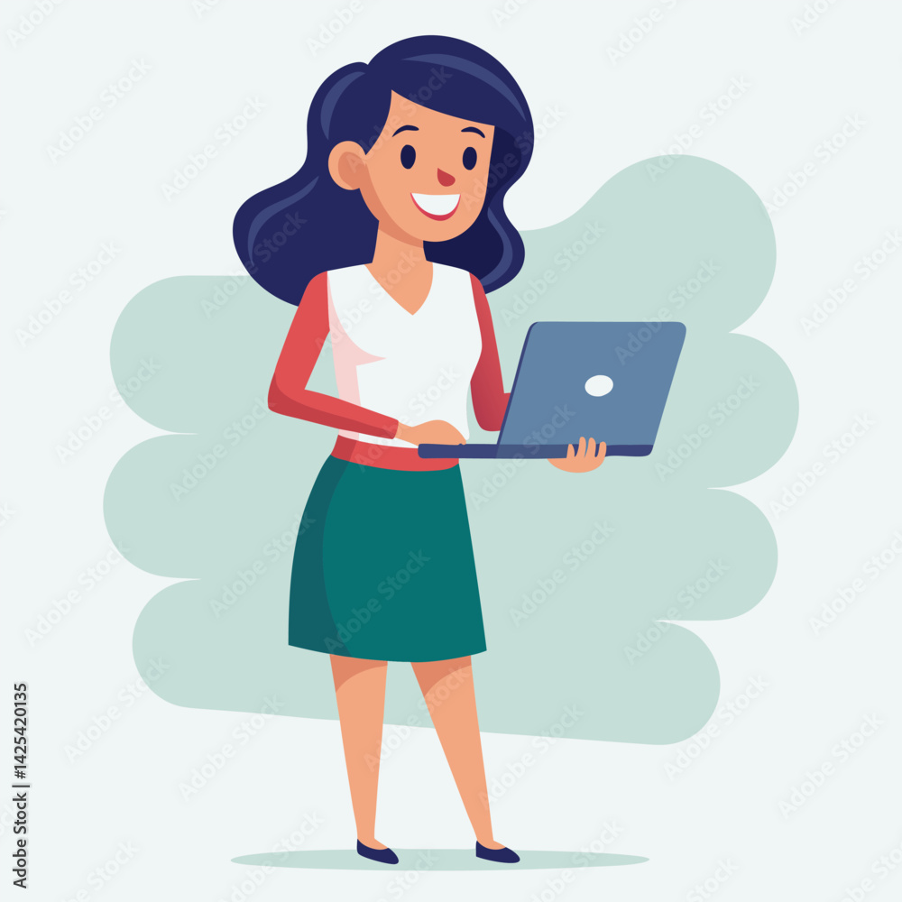 business woman with laptop beauty, communication, one business woman with laptop beauty, communication, one